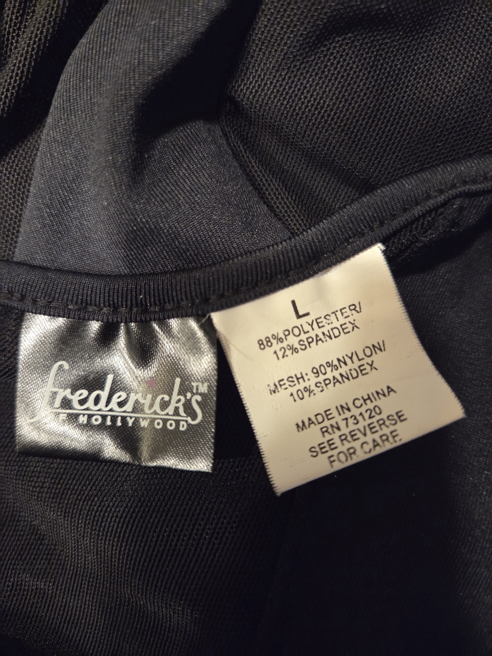 Frederick's of Hollywood Black Sheer Panel Nighthown - Picture 7 of 9